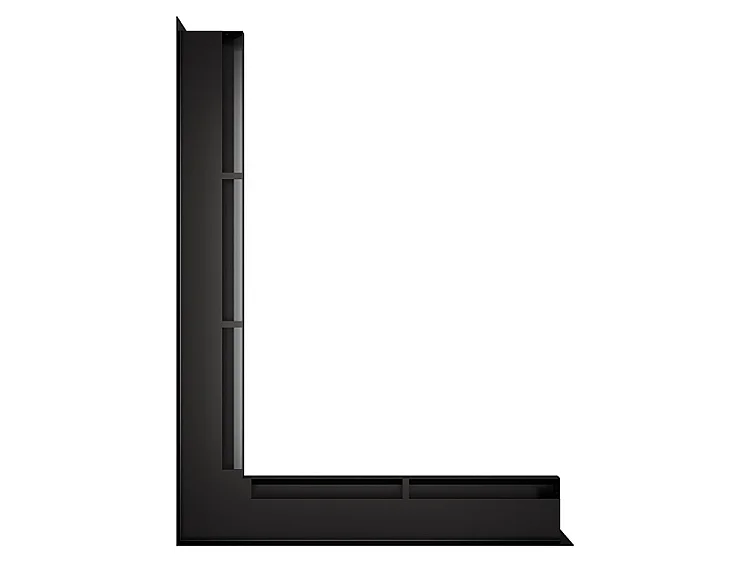Grille d'aération d'angle pour cheminée 60x800x600 - Loft Angle gauche noir