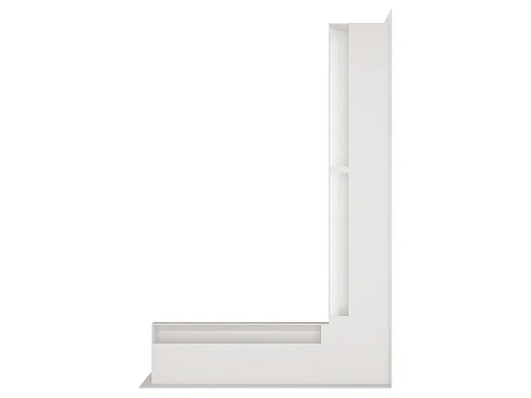Grille d'aération d'angle pour cheminée 60x600x400 - Loft Angle droit blanc