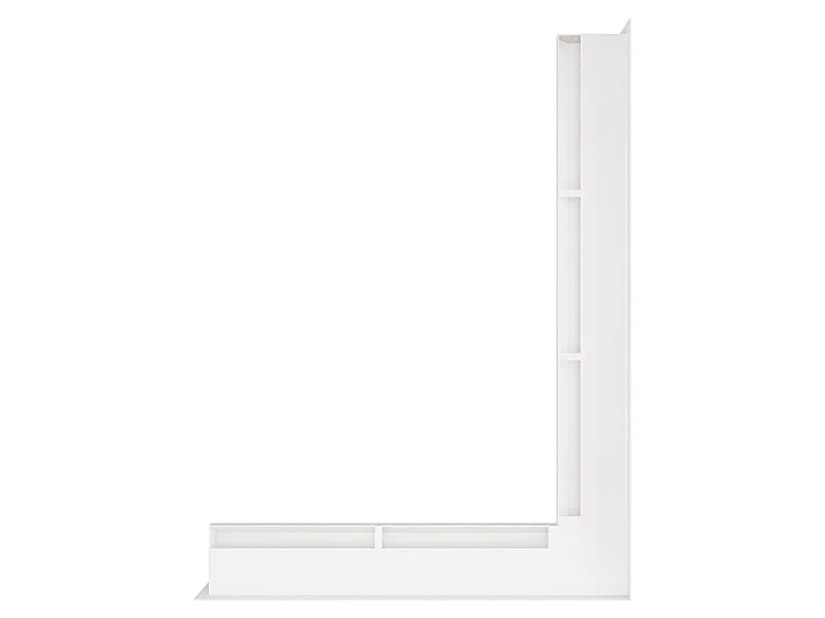 Grille d'aération d'angle pour cheminée 60x800x600 - Loft Angle droit blanc