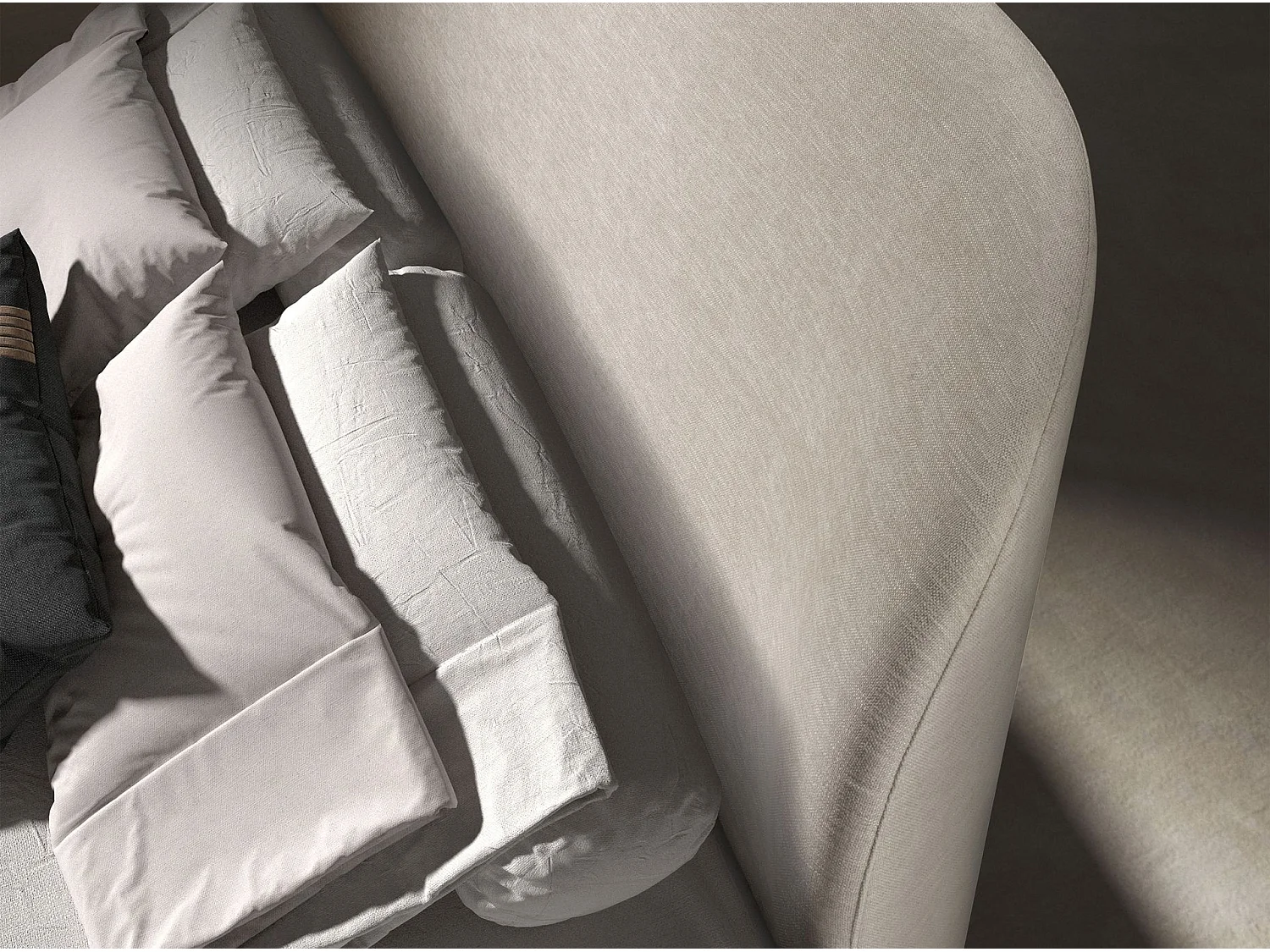 Light grey fabric bed 7222 ANGEL CERDA