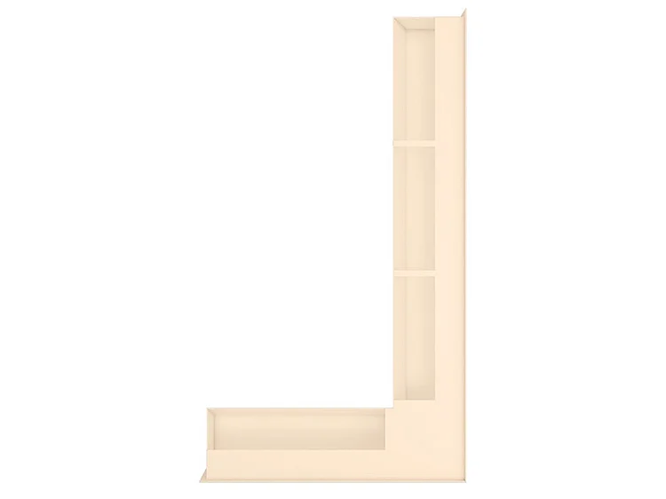 Grille d'aération d'angle pour cheminée 95x800x450 - Loft Angle droit crème