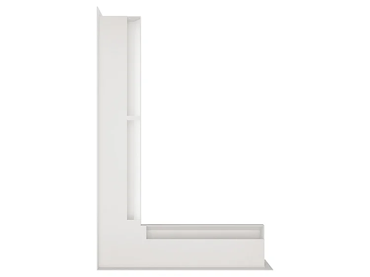 Grille d'aération d'angle pour cheminée 60x600x400 - Loft Angle gauche blanc