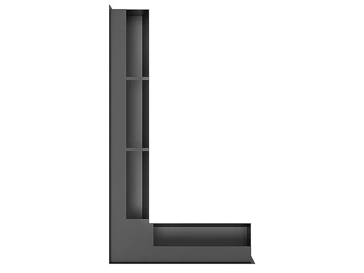 Grille d'aération d'angle pour cheminée 95x800x450 - Loft Angle gauche noir