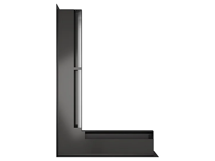 Grille d'aération d'angle pour cheminée 60x600x400 - Loft Angle gauche graphite