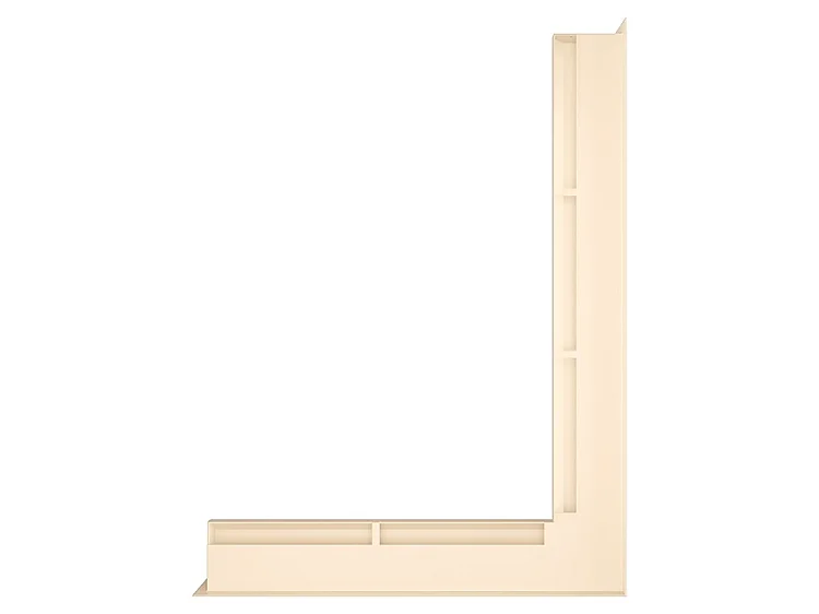 Grille d'aération d'angle pour cheminée 60x800x600 - Loft Angle droit crème