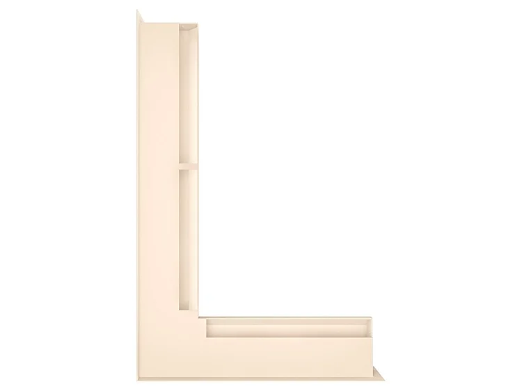 Grille d'aération d'angle pour cheminée 60x600x400 - Loft Angle gauche crème