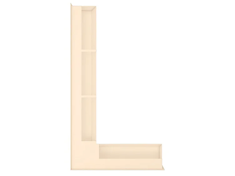 Grille d'aération d'angle pour cheminée 95x800x450 - Loft Angle gauche crème