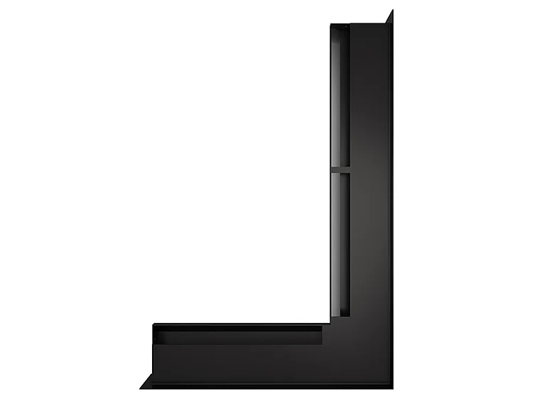 Grille d'aération d'angle pour cheminée 60x600x400- Loft Angle droit noir