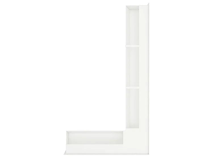 Grille d'aération d'angle pour cheminée 95x800x450 - Loft Angle droit blanc