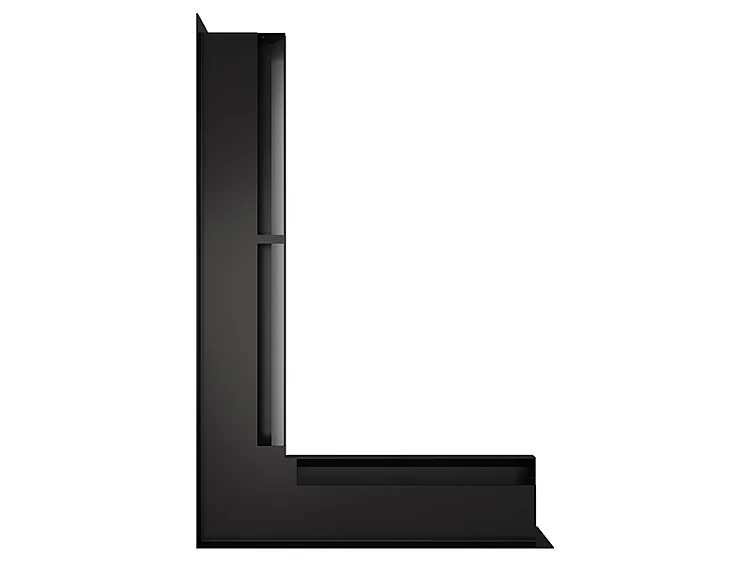 Grille d'aération d'angle pour cheminée 60x600x400 - Loft Angle gauche noir