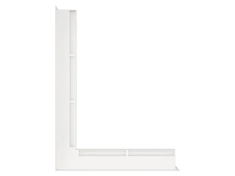 Grille d'aération d'angle pour cheminée 60x800x600 - Loft Angle gauche blanc