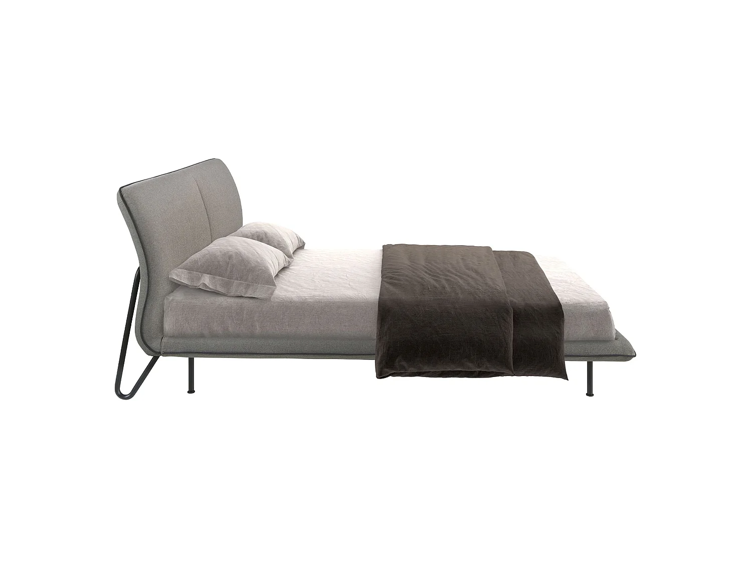 Dark grey fabric bed 7221 ANGEL CERDA