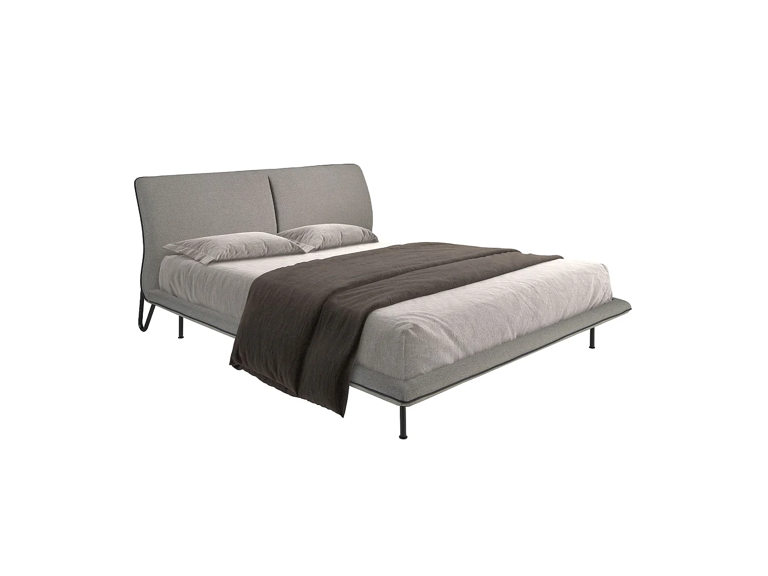 Dark grey fabric bed 7221 ANGEL CERDA