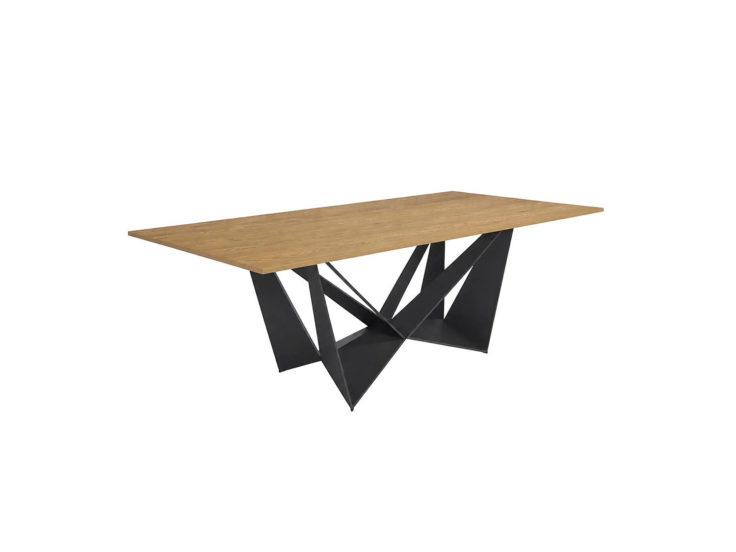 Table à manger rectangulaire en chêne et acier noir 1053-RECT-ROBLE-200x95-AcN ANGEL CERDA
