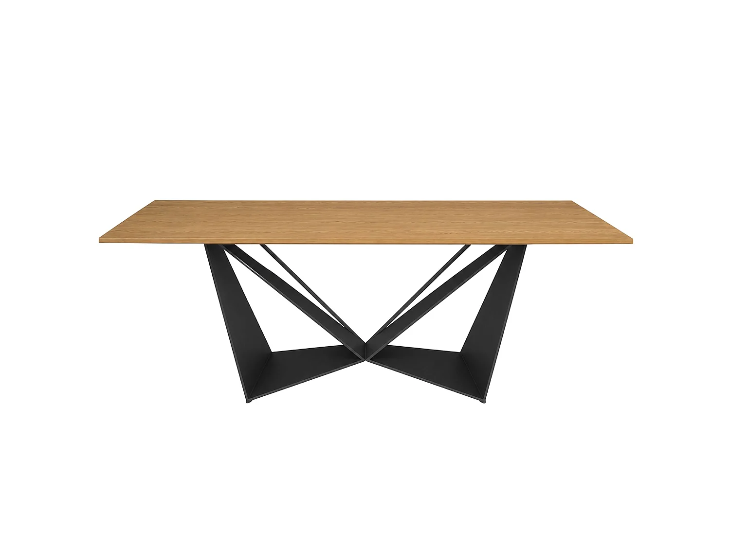 Table à manger rectangulaire en chêne et acier noir 1053-RECT-ROBLE-200x95-AcN ANGEL CERDA