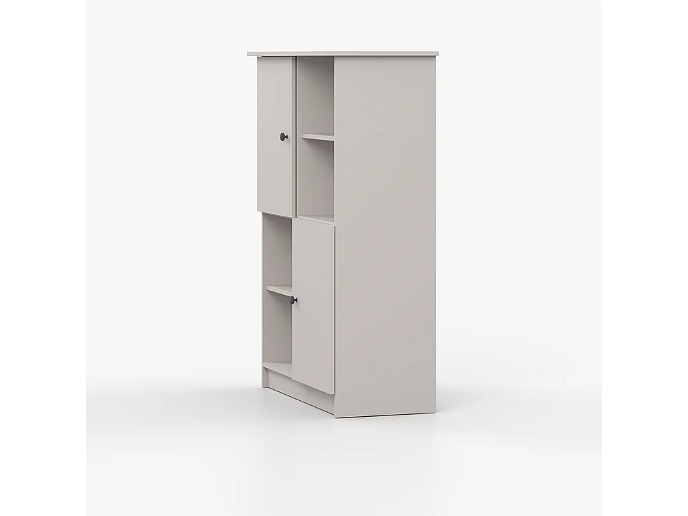 Regal OLAF I 95 cm, Kaschmir, anthrazitfarbener Griff