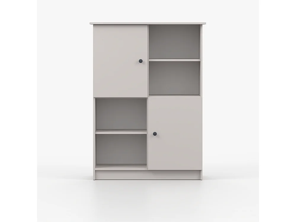 Regal OLAF I 95 cm, Kaschmir, anthrazitfarbener Griff