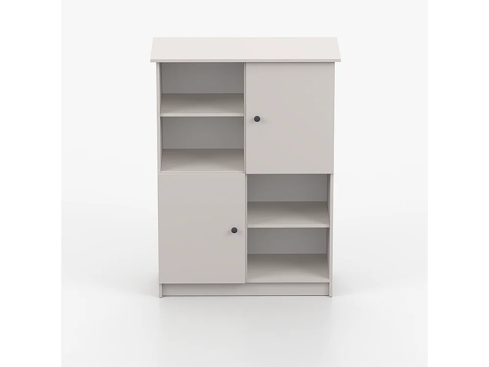 Regal OLAF I 95 cm, Kaschmir, anthrazitfarbener Griff