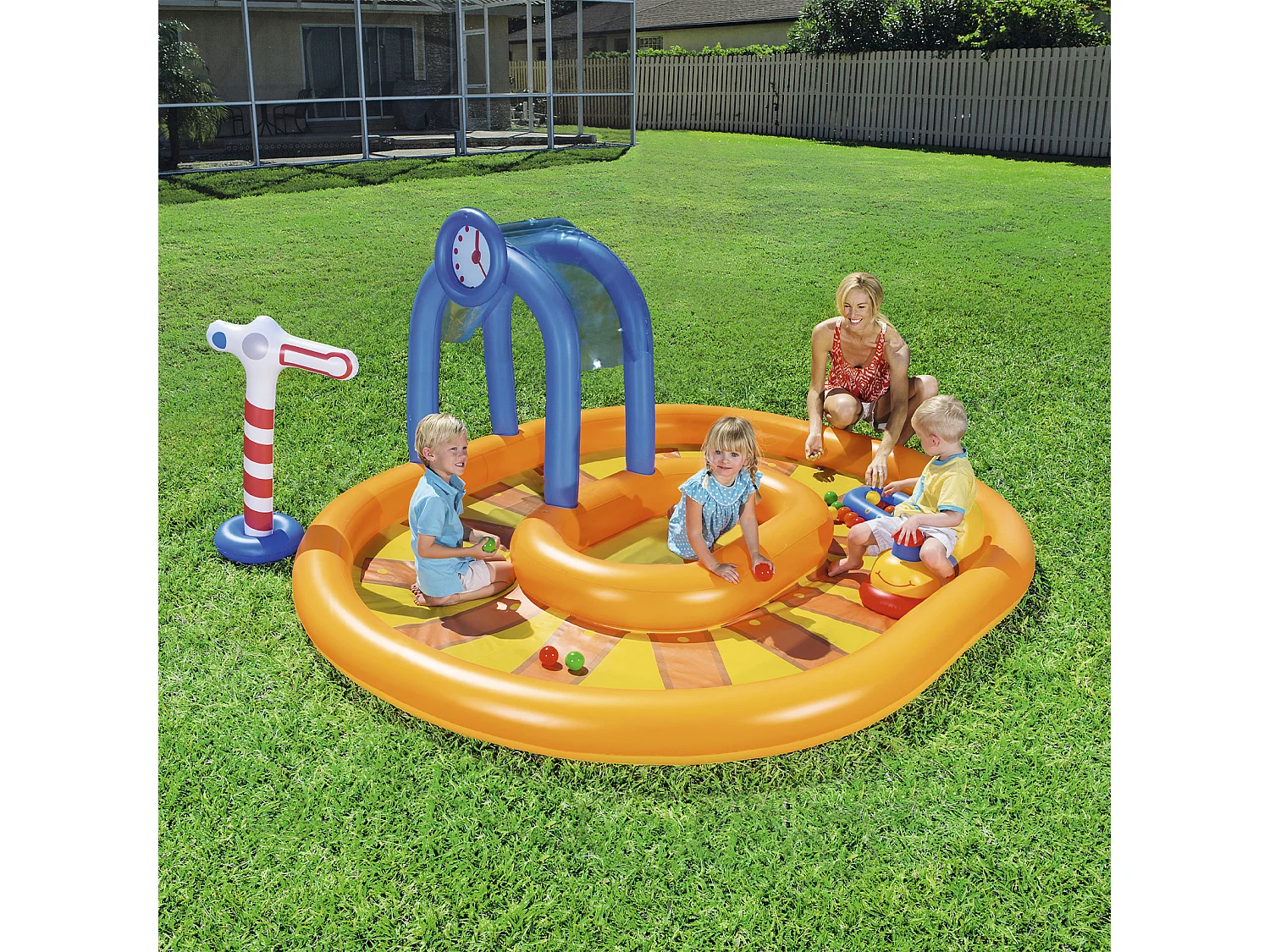 Piscine Gonflable pour Enfants Bestway Train Bateau 285x224x119 cm
