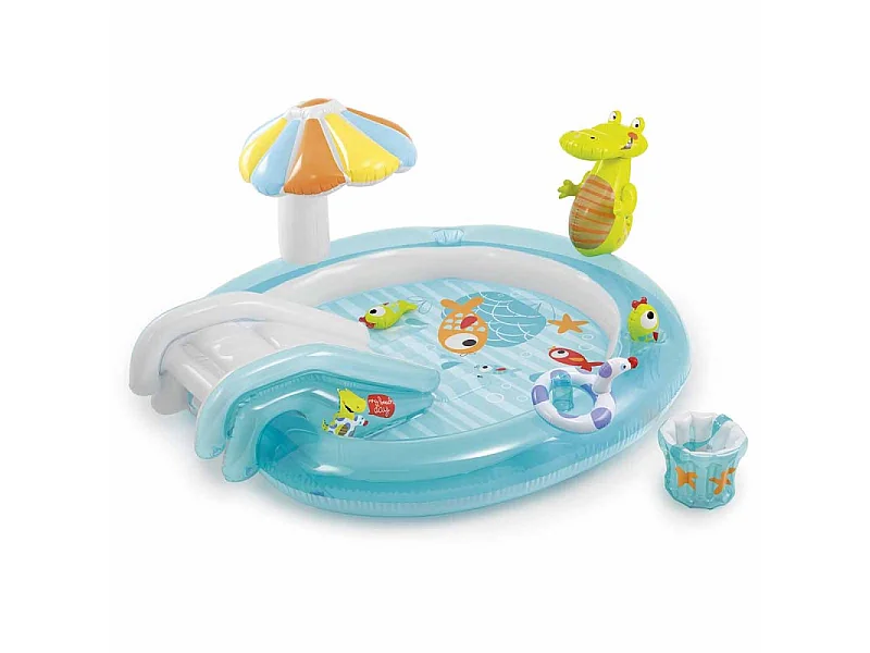 Aire de Jeux Gonflable "Alligator" Bleu & Blanc