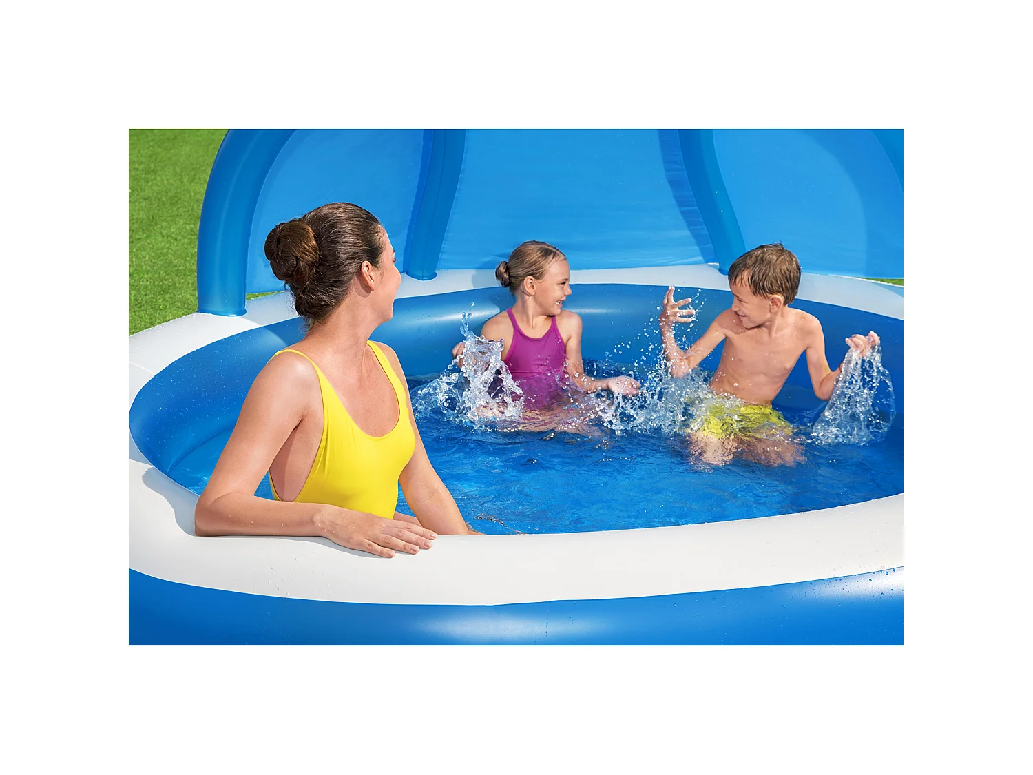 Piscine Gonflable pour Enfants Bestway avec Parasol 241x241x140 cm