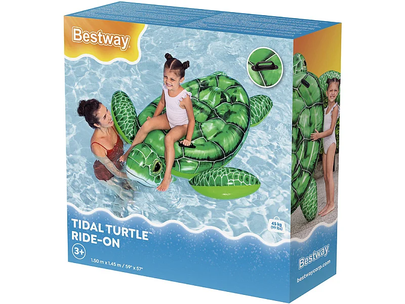 Bestway Tidal Turtle Bouée Gonflable en Forme de Tortue pour Enfants 153x140 cm - Vert