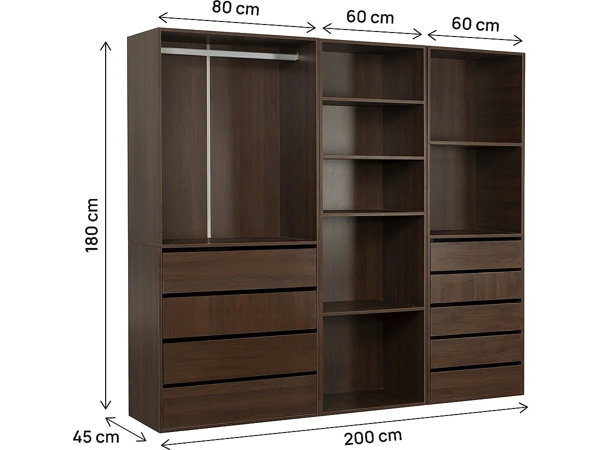 Modulärt "Opera" Dressing Kit - 3 Element - Brun