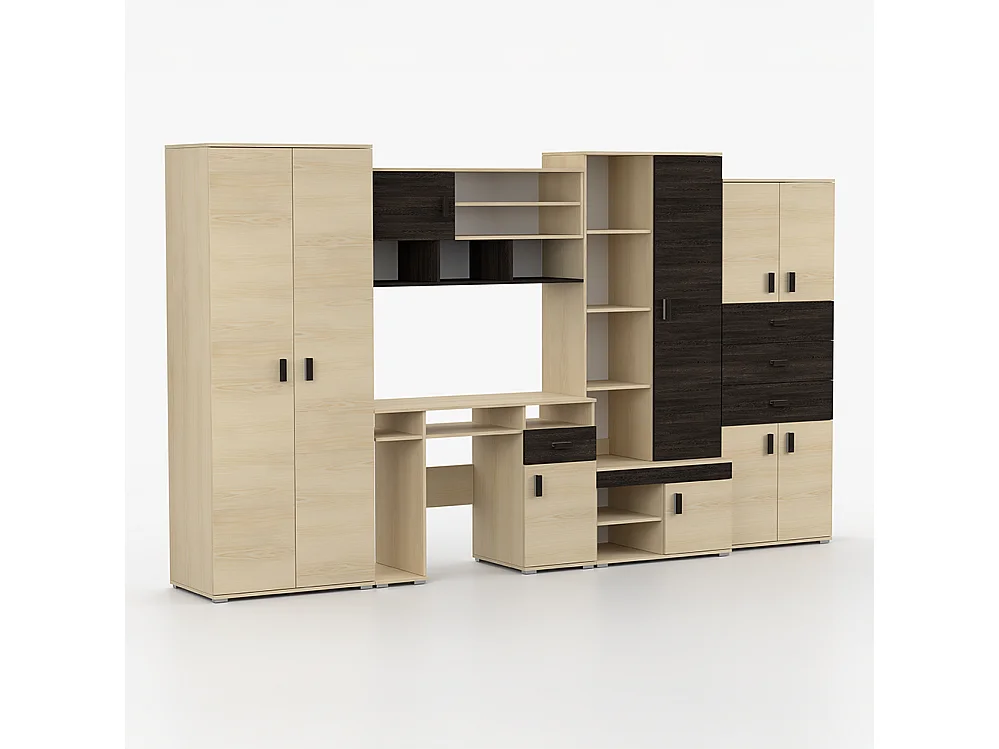 Wohnwand NELLY S 350 cm mit Schreibtisch