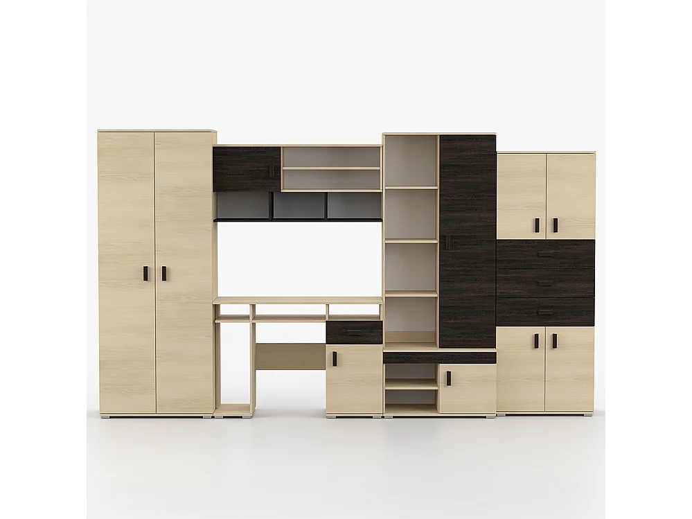 Wohnwand NELLY S 350 cm mit Schreibtisch