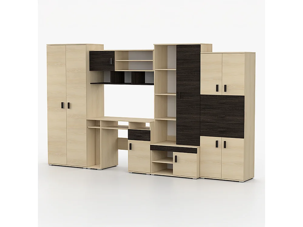 Wohnwand NELLY S 350 cm mit Schreibtisch
