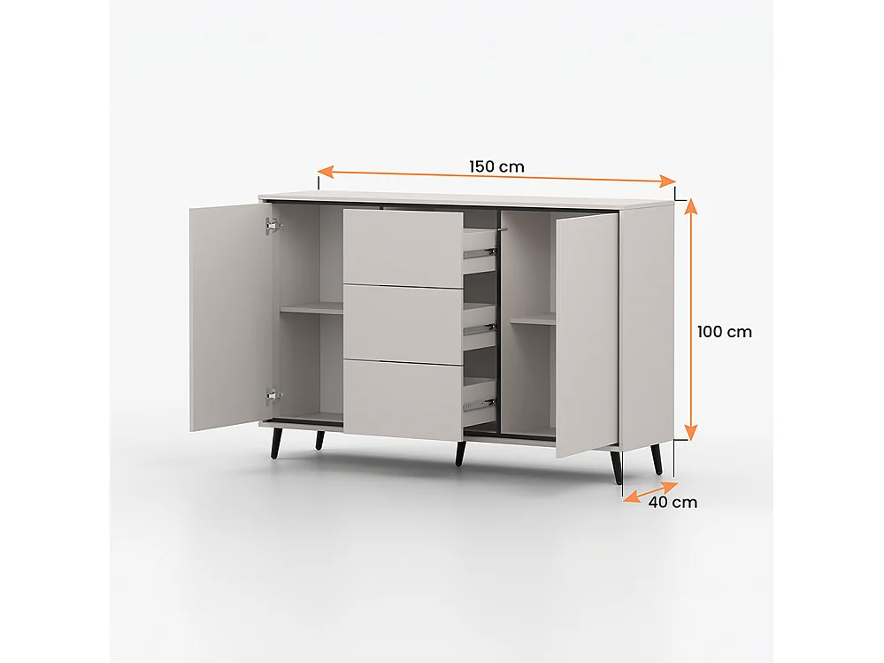 Kommode FRESCO 2D3S 150 cm, Kaschmir