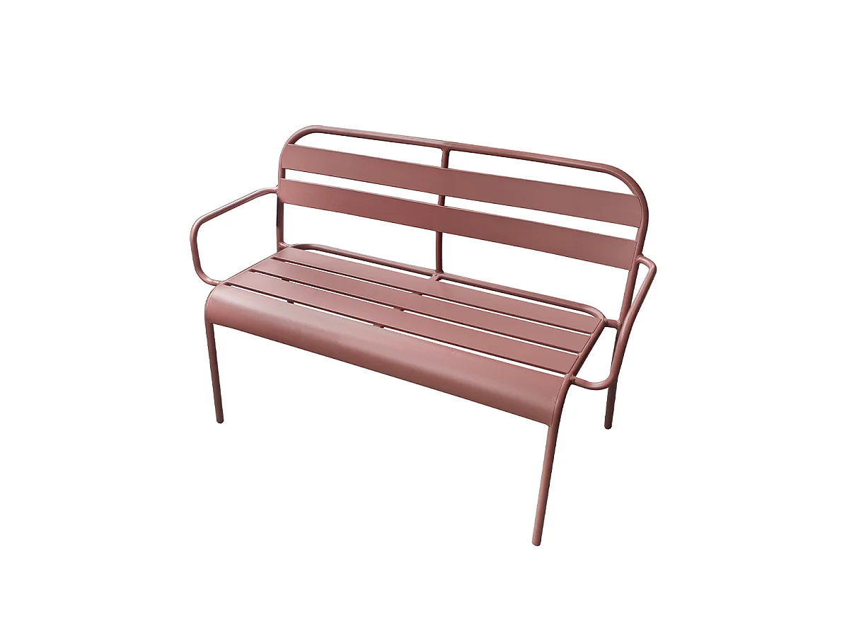 Banc de jardin en aluminium 118cm Framboise SOHA