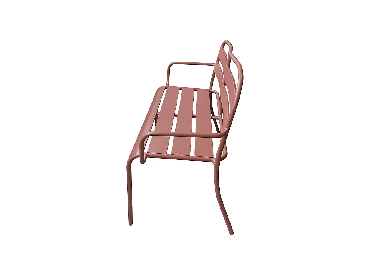 Banc de jardin en aluminium 118cm Framboise SOHA