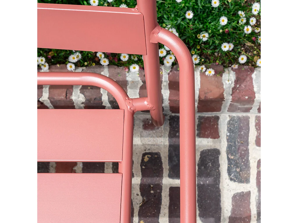 Banc de jardin en aluminium 2 places framboise SOHA