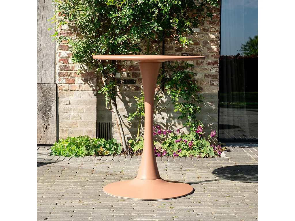 Table ronde de jardin en acier Terracotta PALOMA