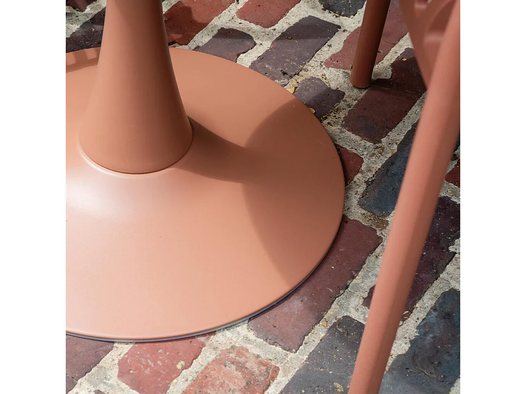 Table ronde de jardin en acier Terracotta PALOMA