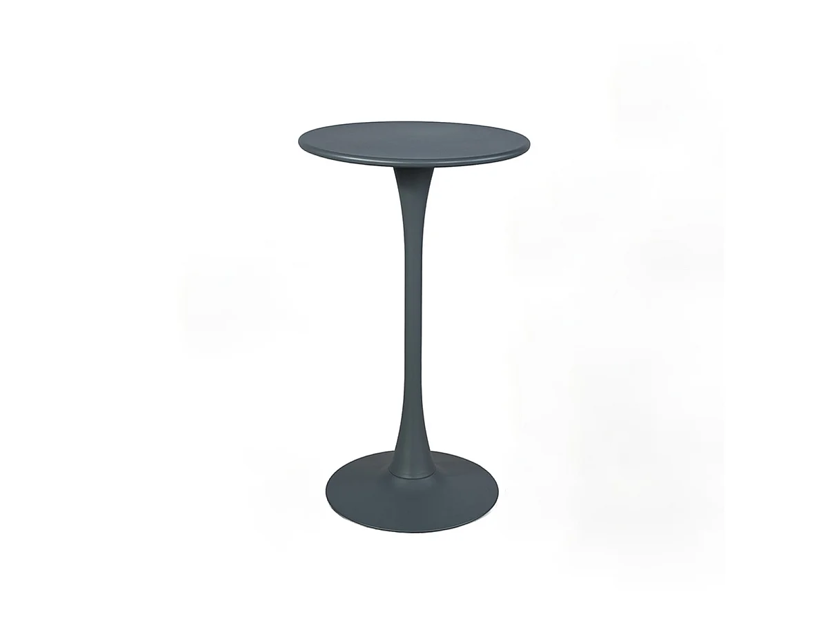 Table haute ronde de jardin en acier Gris ANDREA