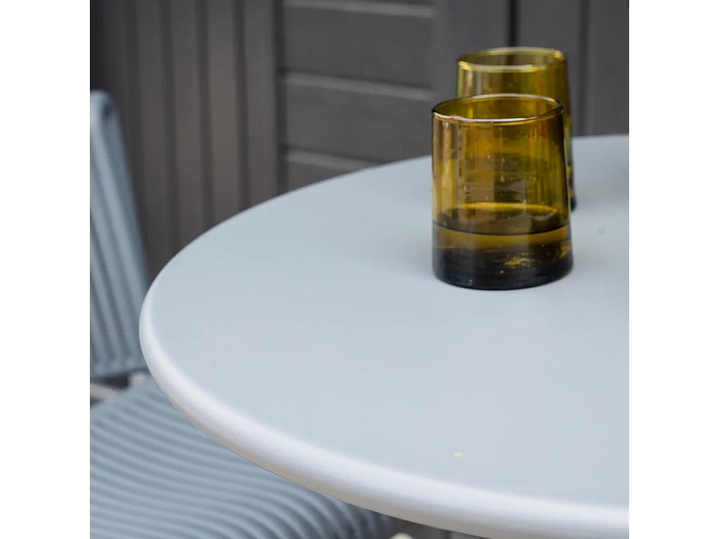 Table haute ronde de jardin en acier Gris ANDREA
