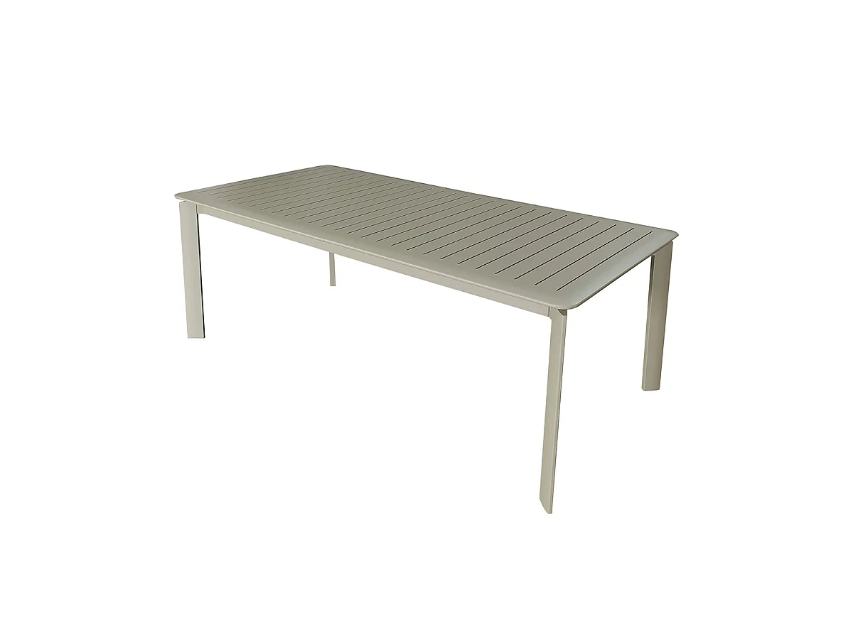 Table extensible de jardin 8/12p avec système papillon en aluminium Kaki clair HAVANA