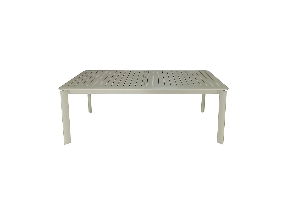 Table extensible de jardin 8/12p avec système papillon en aluminium Kaki clair HAVANA
