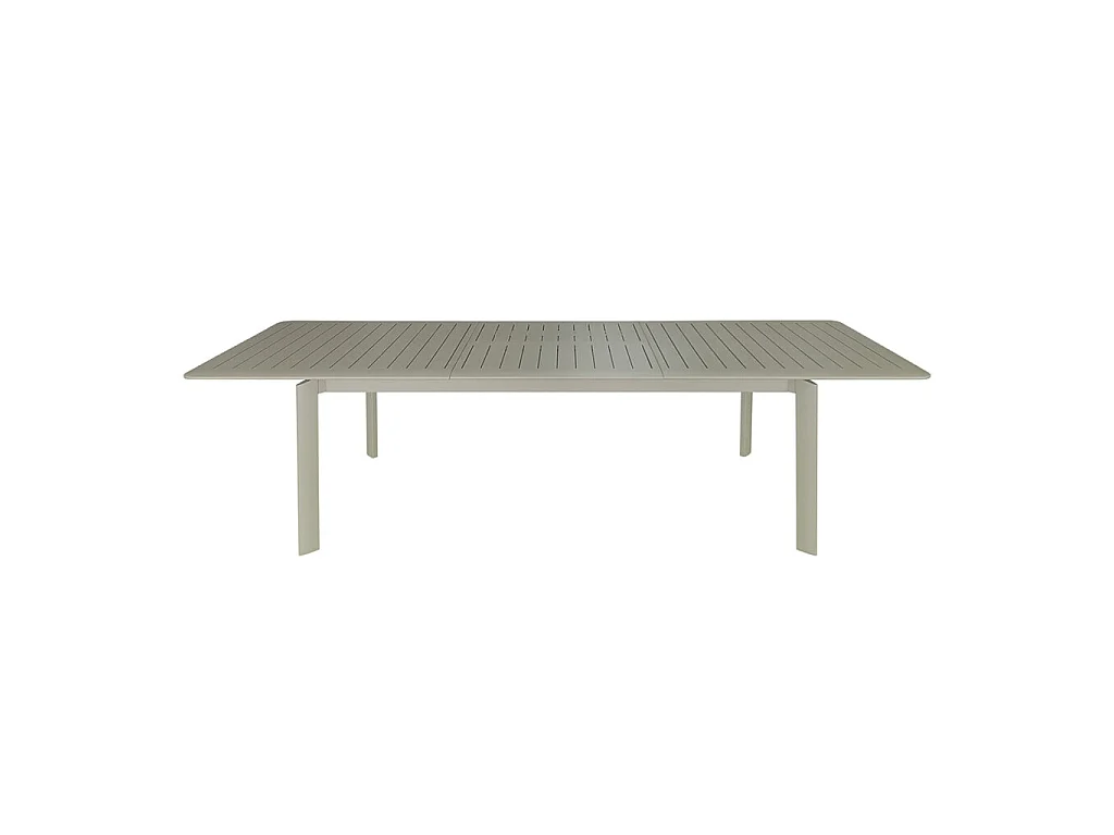 Table extensible de jardin 6/10p avec système papillon en aluminium Kaki clair HAVANA