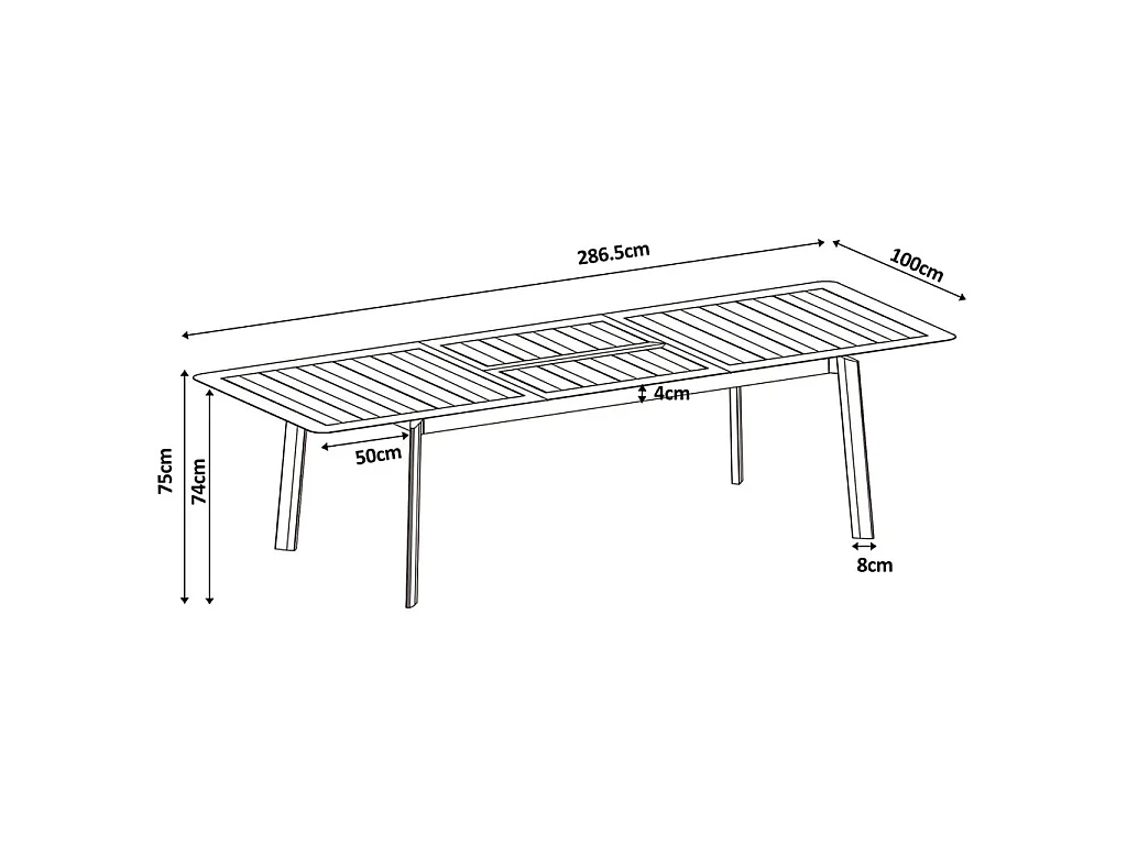 Table extensible de jardin 6/10p avec système papillon en aluminium Kaki clair HAVANA