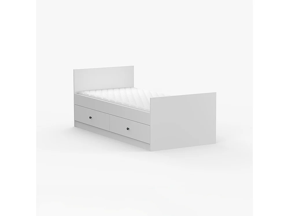 Lit 90×200 OLAF I, Blanc, Anthracite