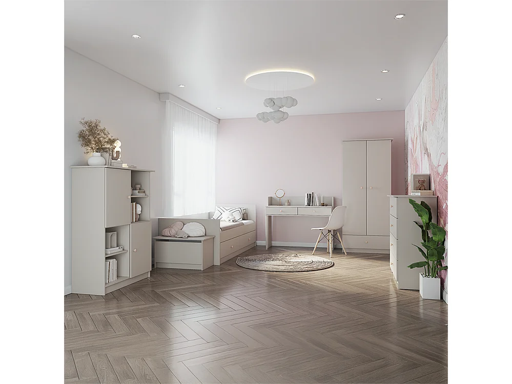 Lit 90×200 OLAF I, Blanc, Anthracite