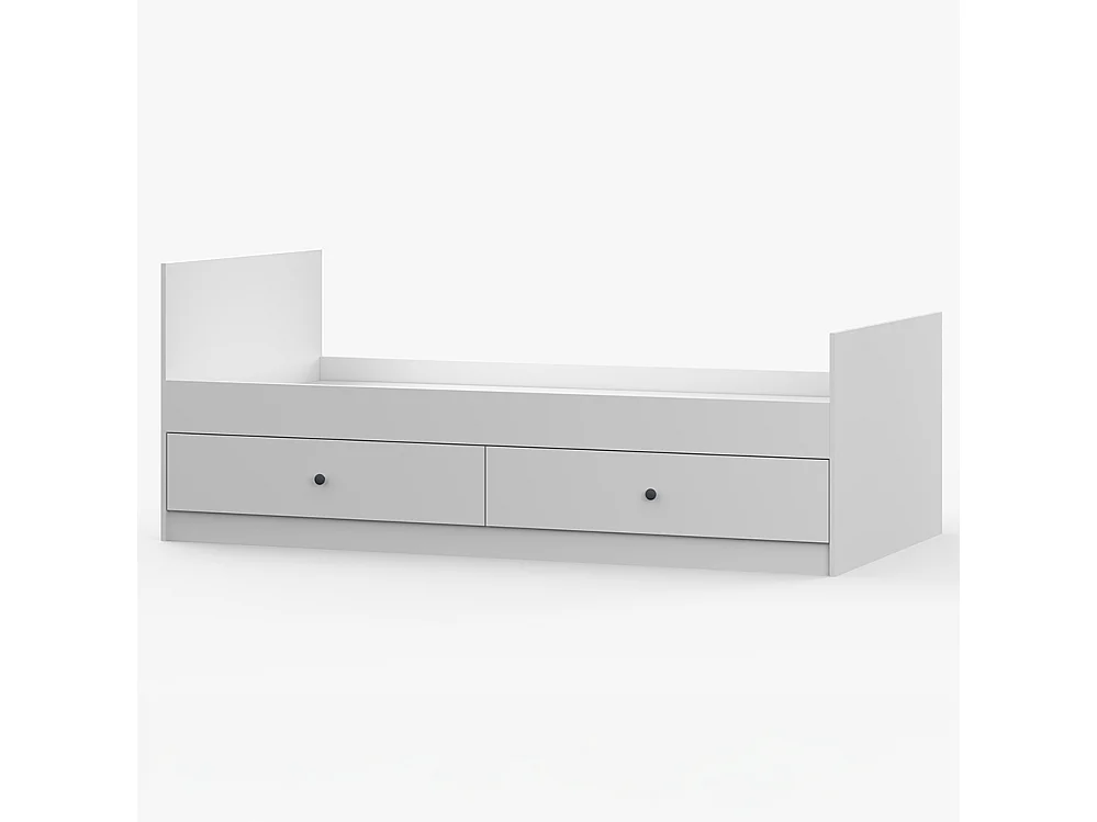 Lit 90×200 OLAF I, Blanc, Anthracite
