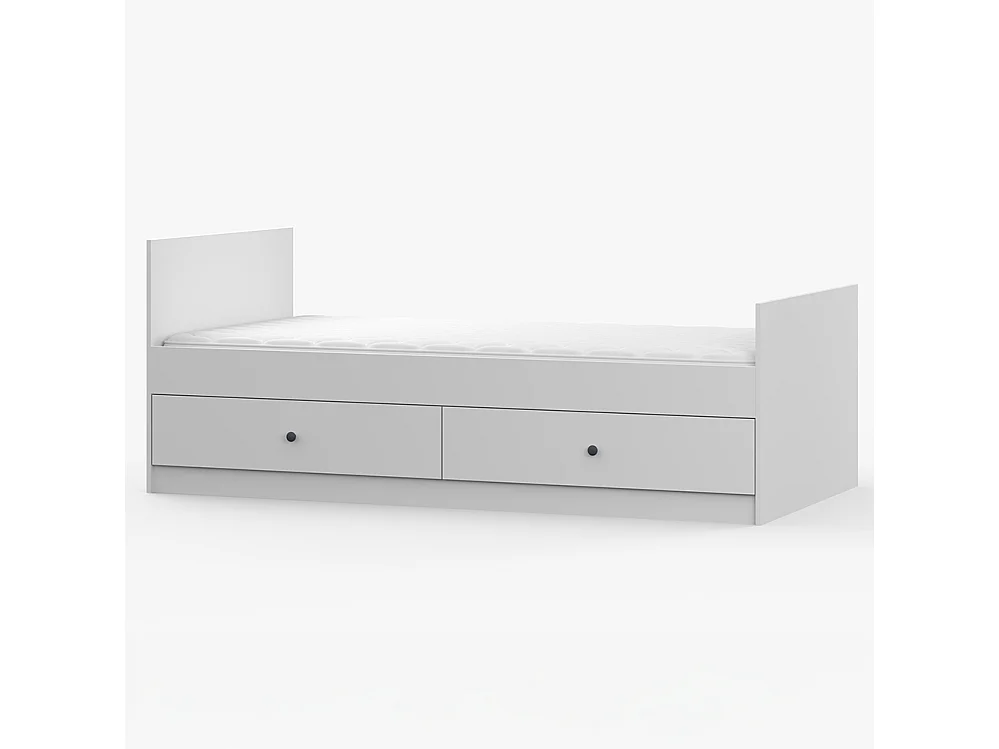 Lit 90×200 OLAF I, Blanc, Anthracite