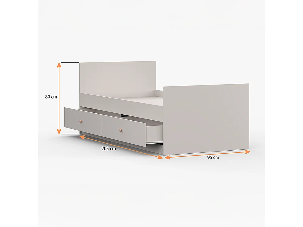 Lit OLAF II 90x200, cachemire, rose