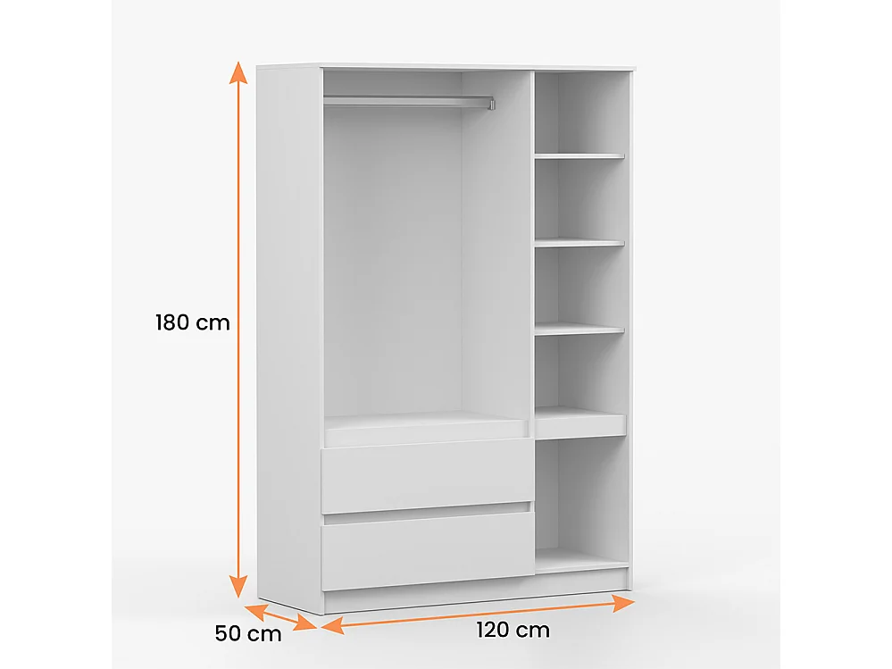 Kast Solo 4D2S wit 120x180x50 cm