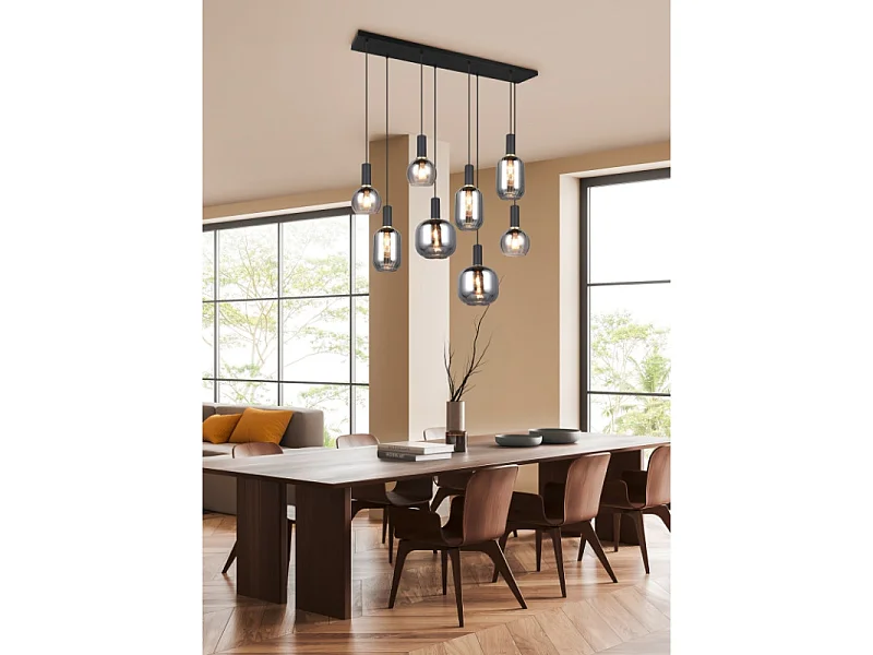 Suspension huit lampes 120 cm Diva