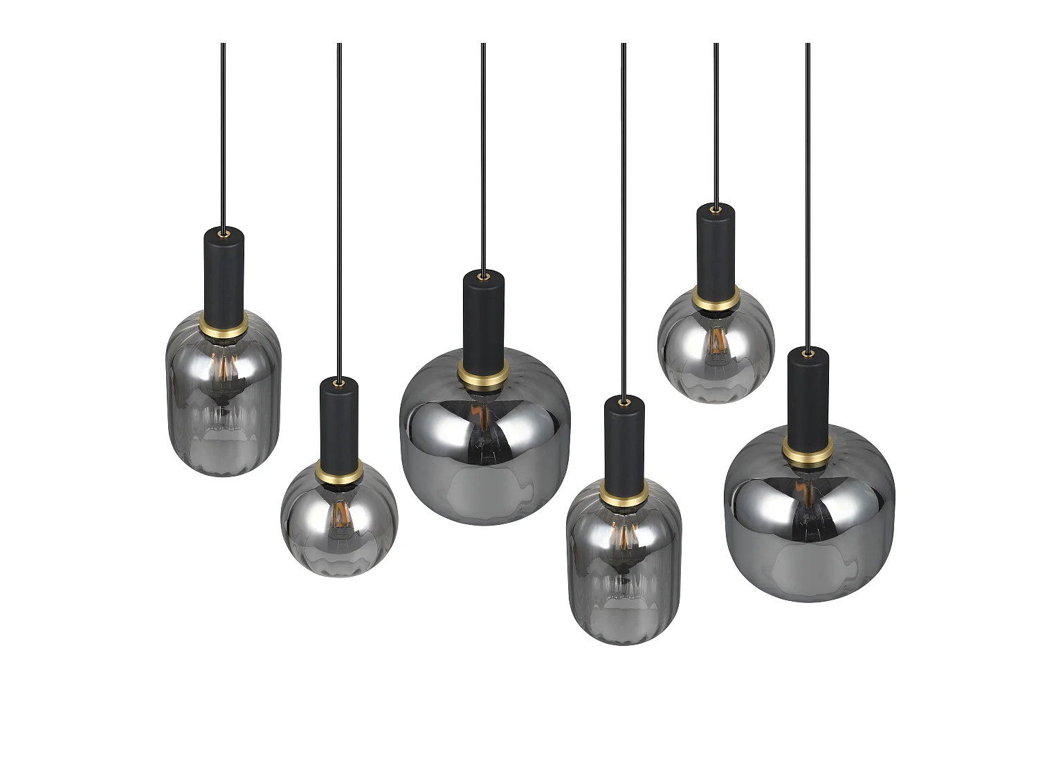 Suspension six lampes 92 cm Diva